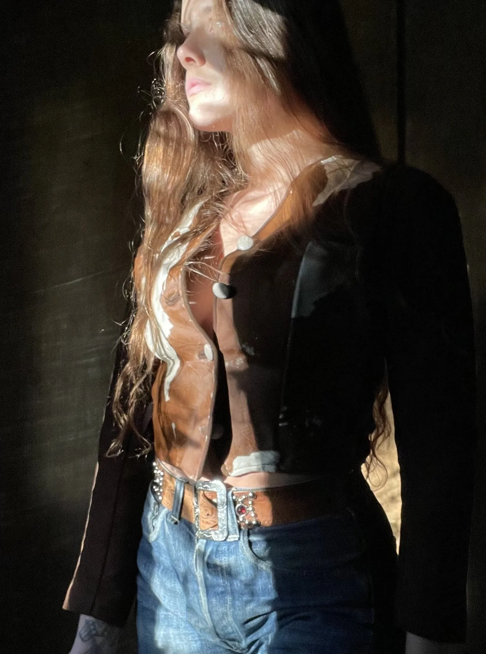 1930s Two Tone Cowhide Cropped Jacket