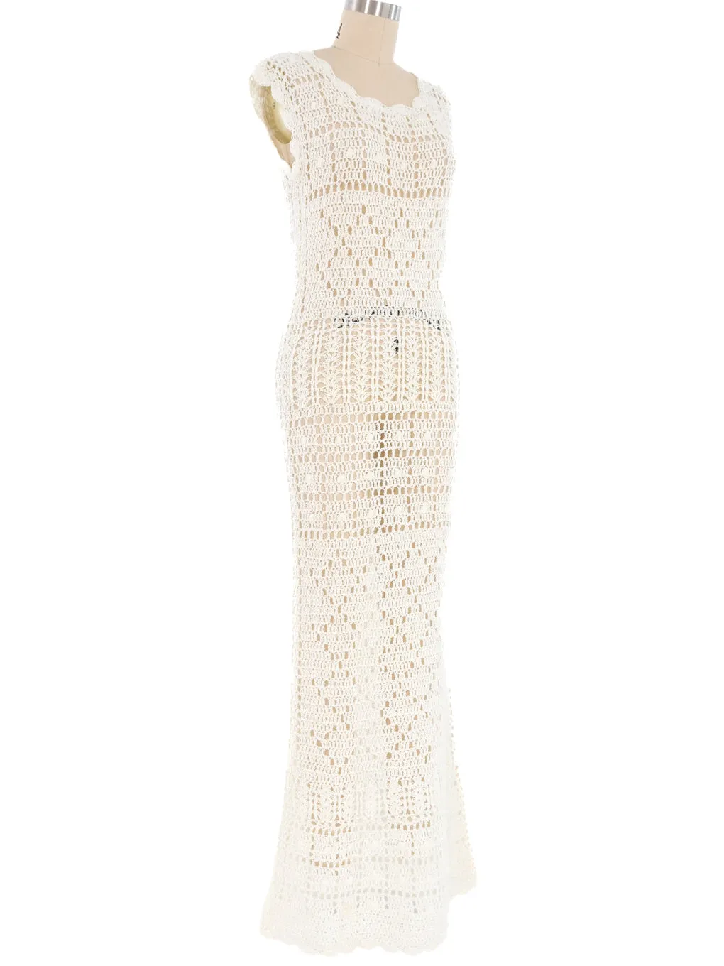 1970's Crochet Maxi Dress