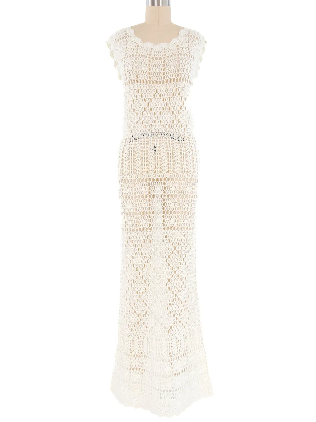 1970's Crochet Maxi Dress