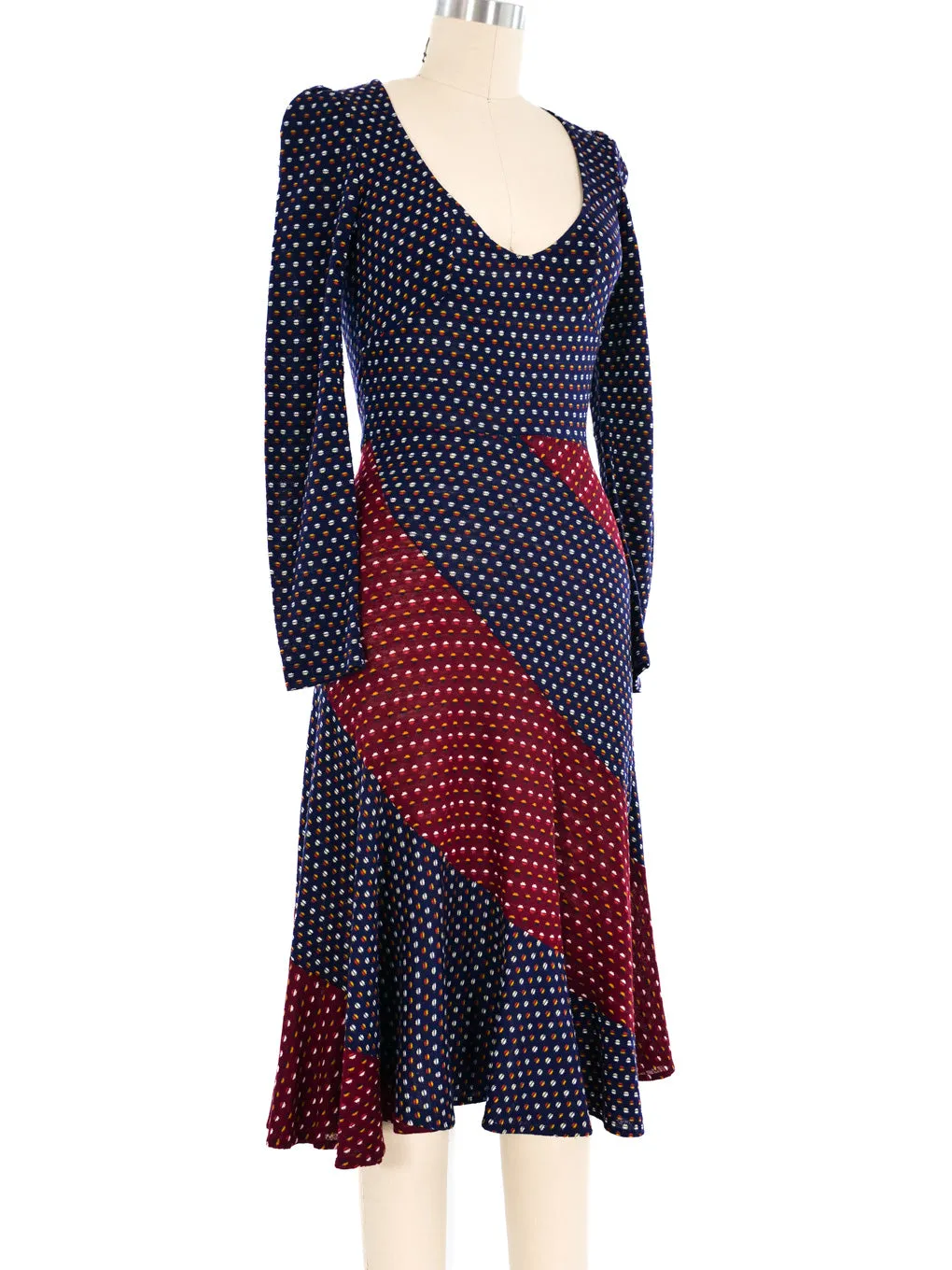 1970's Patchwork Knit Dress