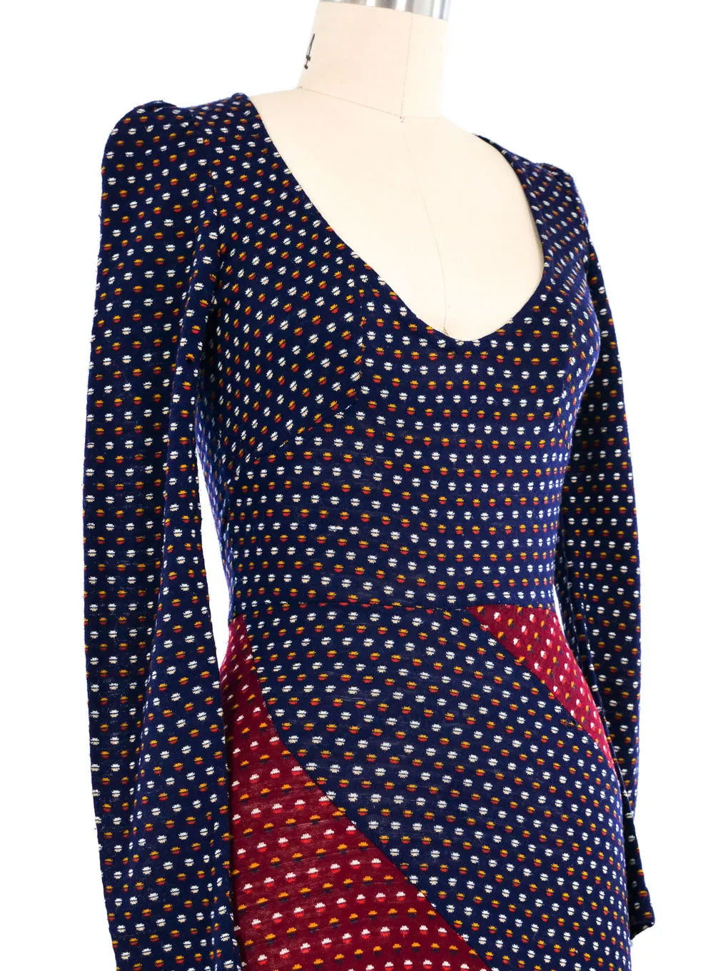 1970's Patchwork Knit Dress