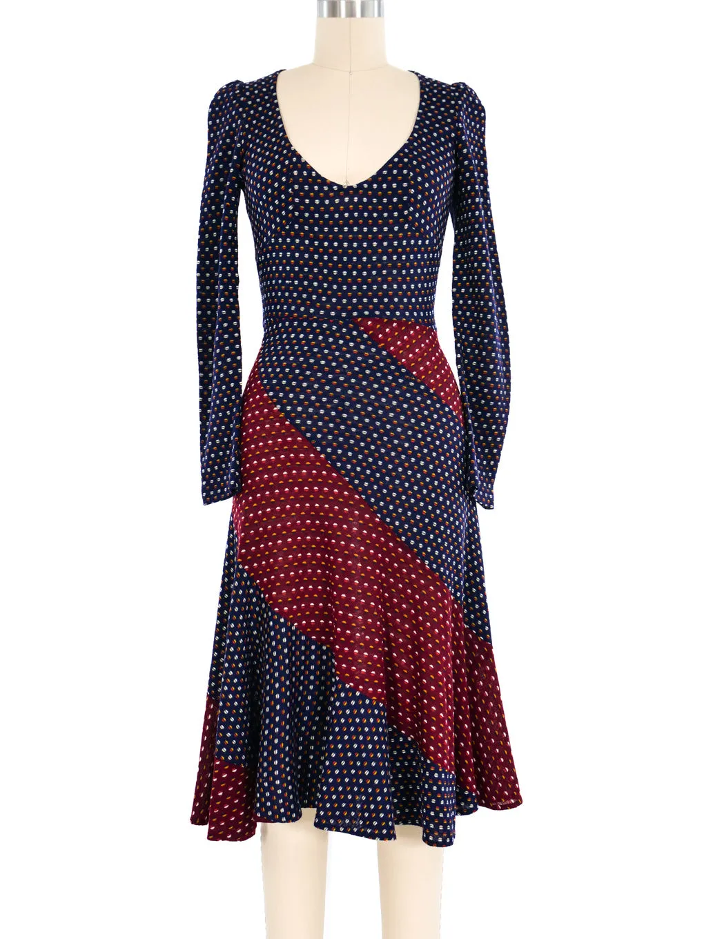 1970's Patchwork Knit Dress