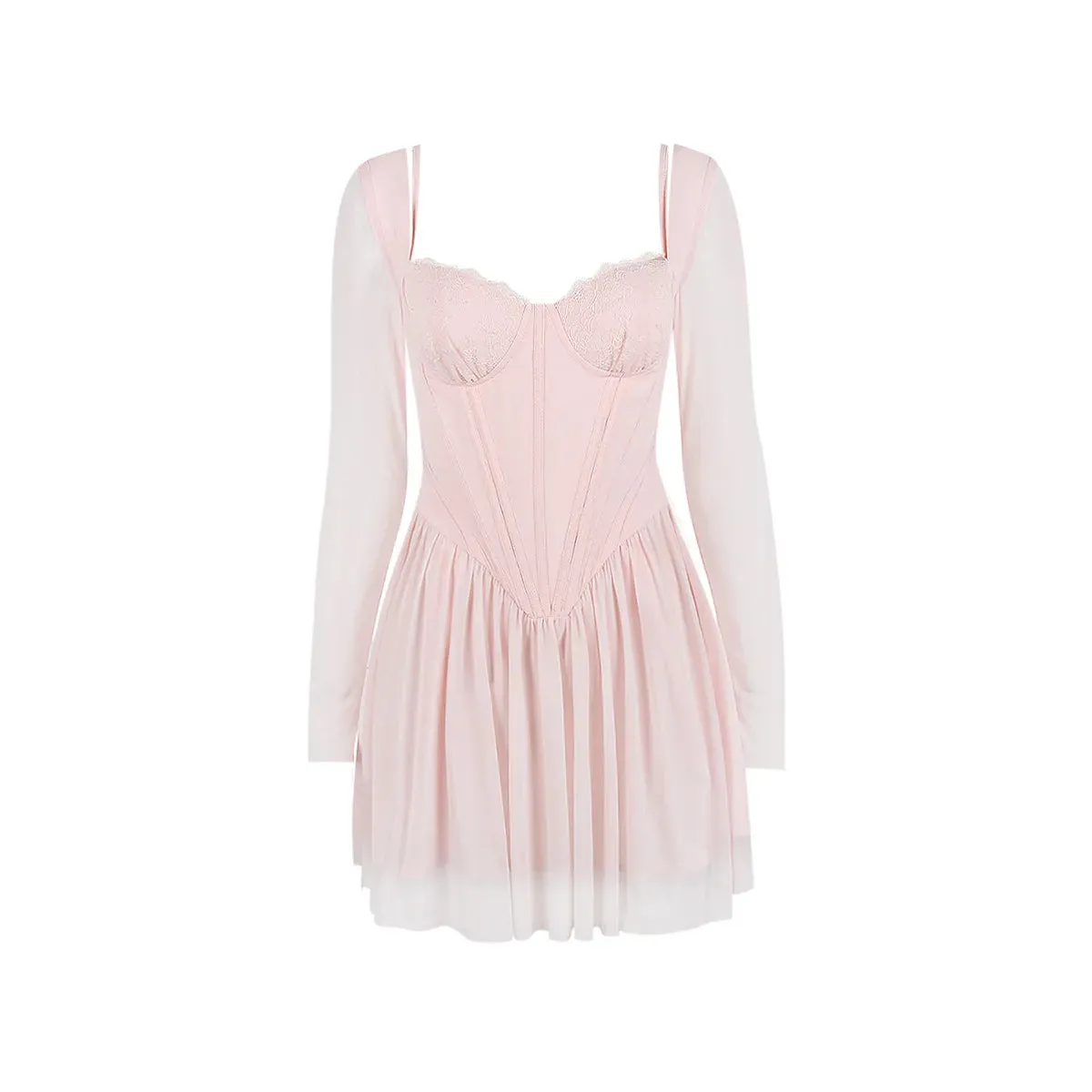 A&A Autumn Luxe Mesh Long Sleeve Corset style Dress