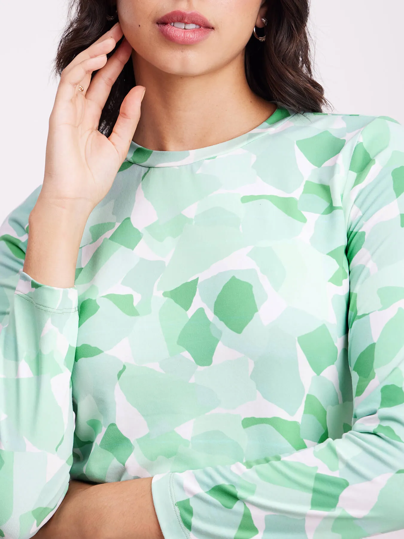 Abstract Print Shift Dress - Green