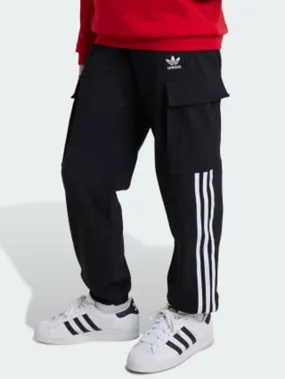 Adicolor 3 Stripes Black Cargo Pants (Girls 7-14)