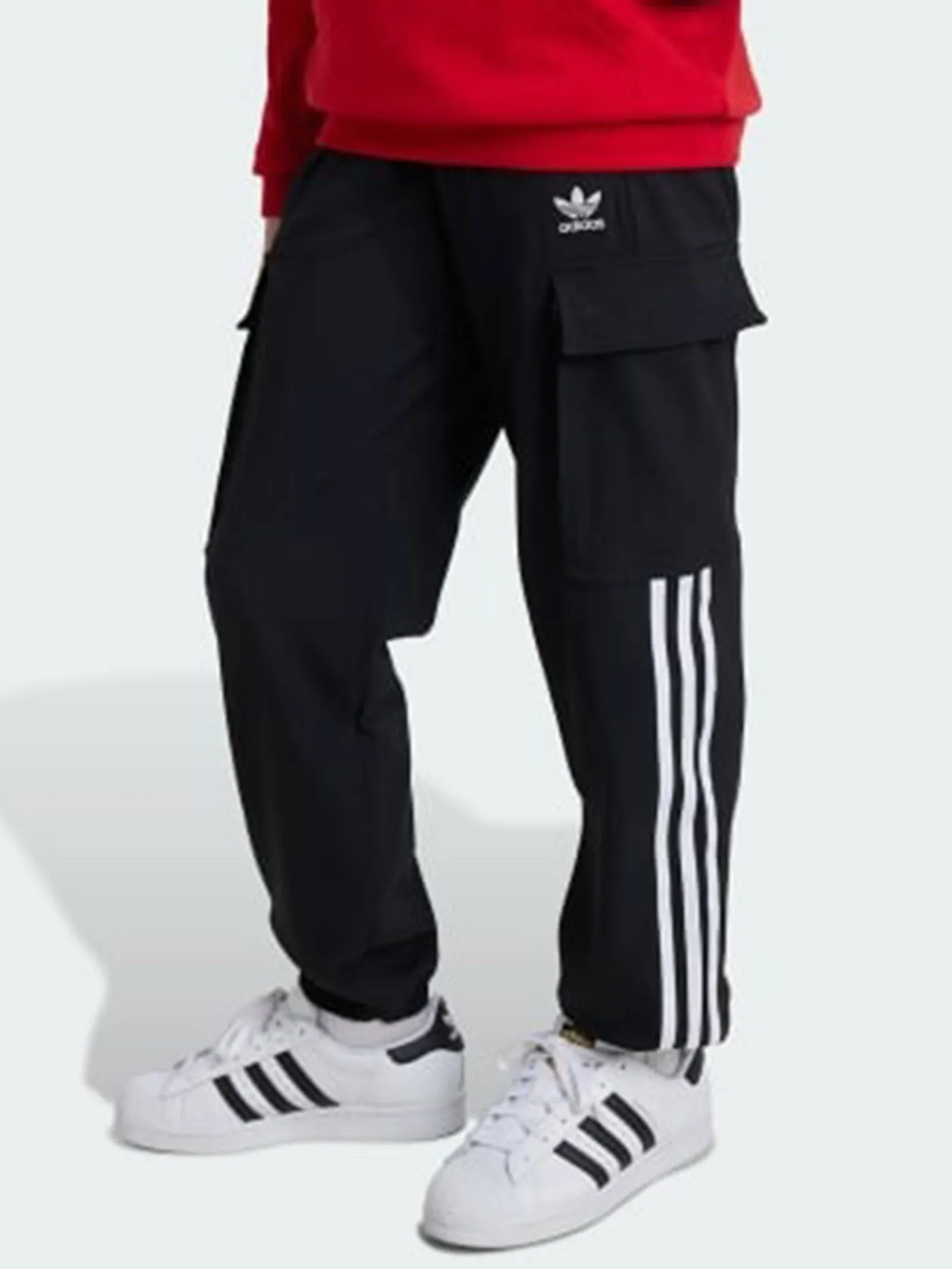 Adicolor 3 Stripes Black Cargo Pants (Girls 7-14)