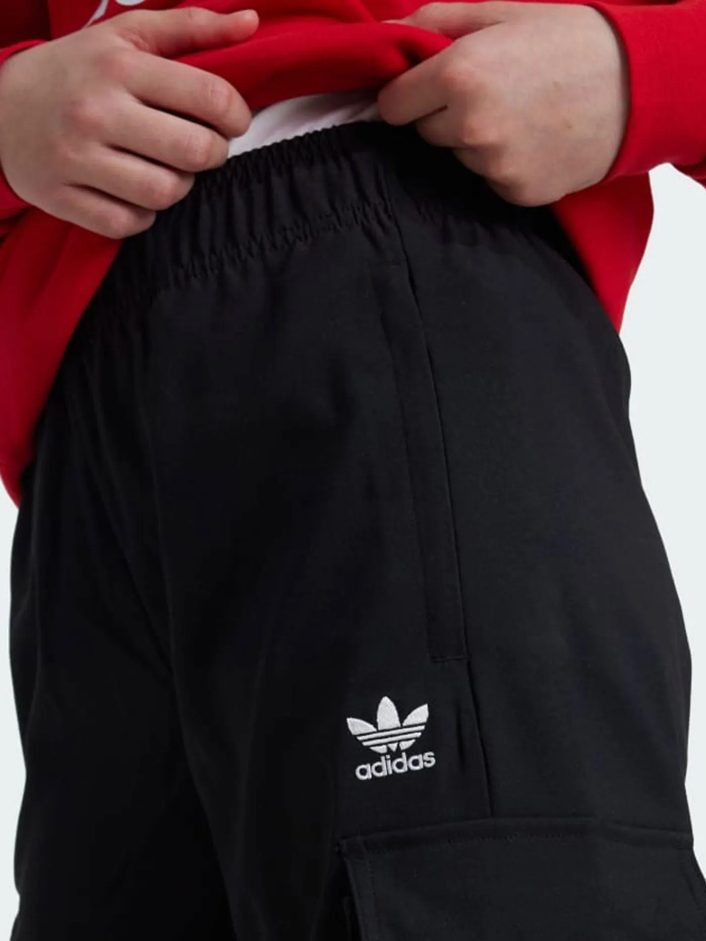 Adicolor 3 Stripes Black Cargo Pants (Girls 7-14)
