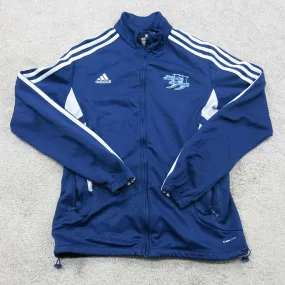 Adidas Womens Track Jacket Full Zip Up Calimalite Long Sleeve Logo Blue Size S