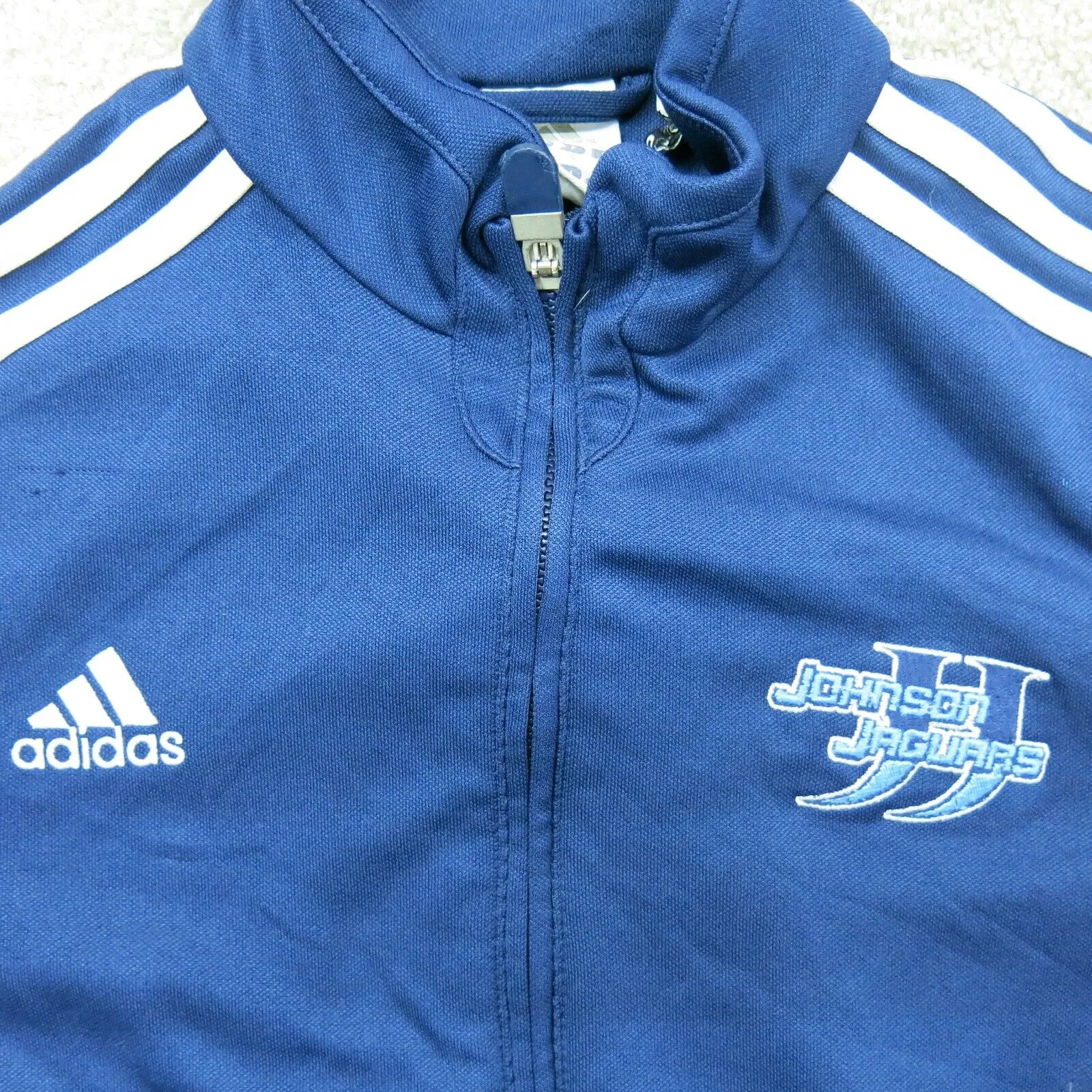 Adidas Womens Track Jacket Full Zip Up Calimalite Long Sleeve Logo Blue Size S