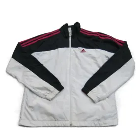 Adidas Womens Track Jacket Full Zip Up Long Sleeves Mock Neck White Size Small