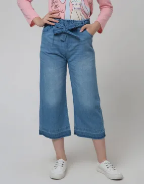 Aero Denim Long Pants Kulot Waist Paperbag