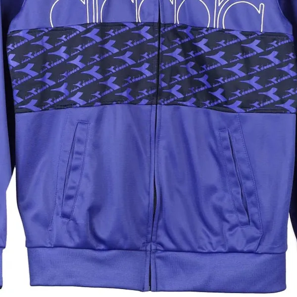 Age 12-13 Diadora Spellout Track Jacket - 2XL Blue Polyester
