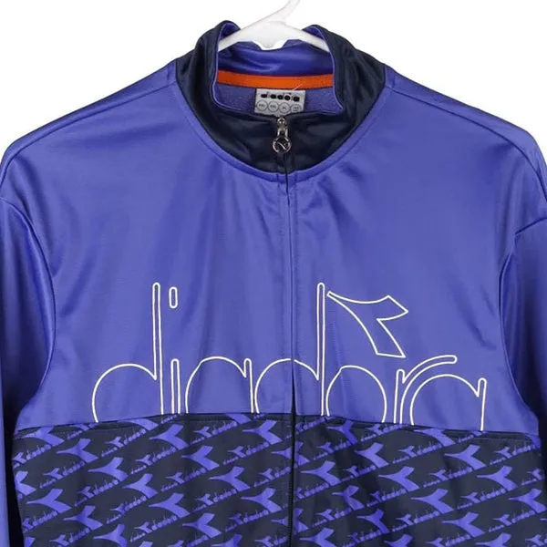 Age 12-13 Diadora Spellout Track Jacket - 2XL Blue Polyester