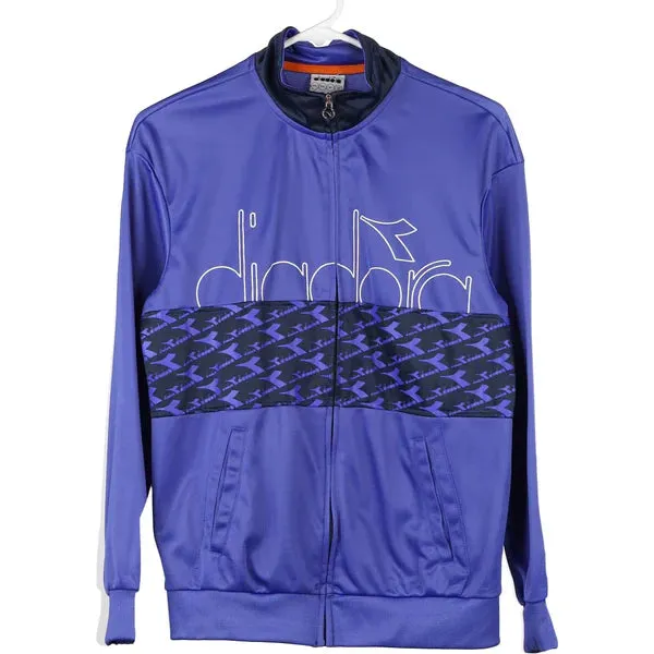 Age 12-13 Diadora Spellout Track Jacket - 2XL Blue Polyester
