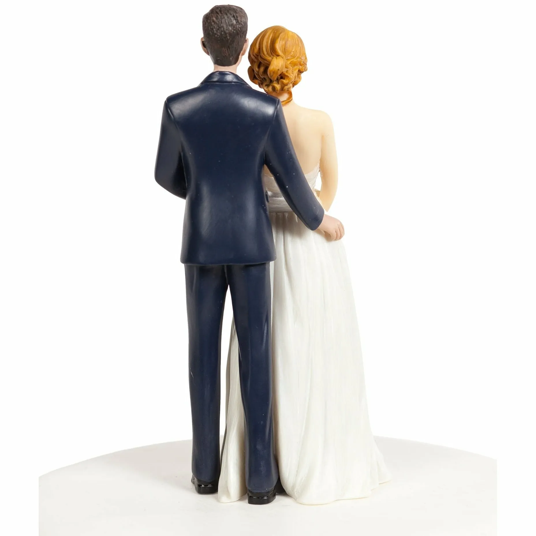 Air Force Wedding Cake Topper - Caucasian Bride and Groom