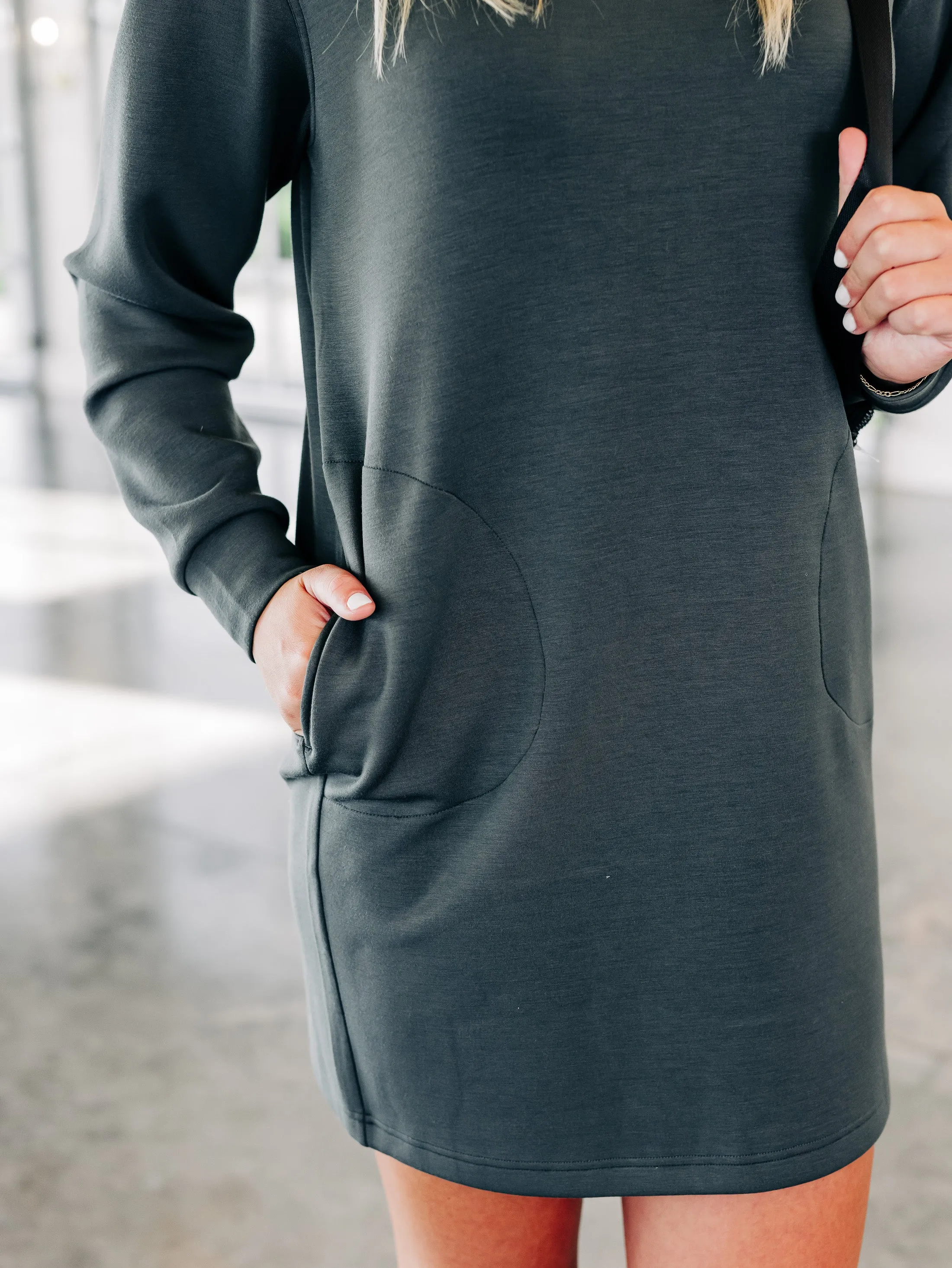 AirEssentials Dark Palm Crew Neck Dress
