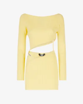 Asymmetrical Knit Mini Dress