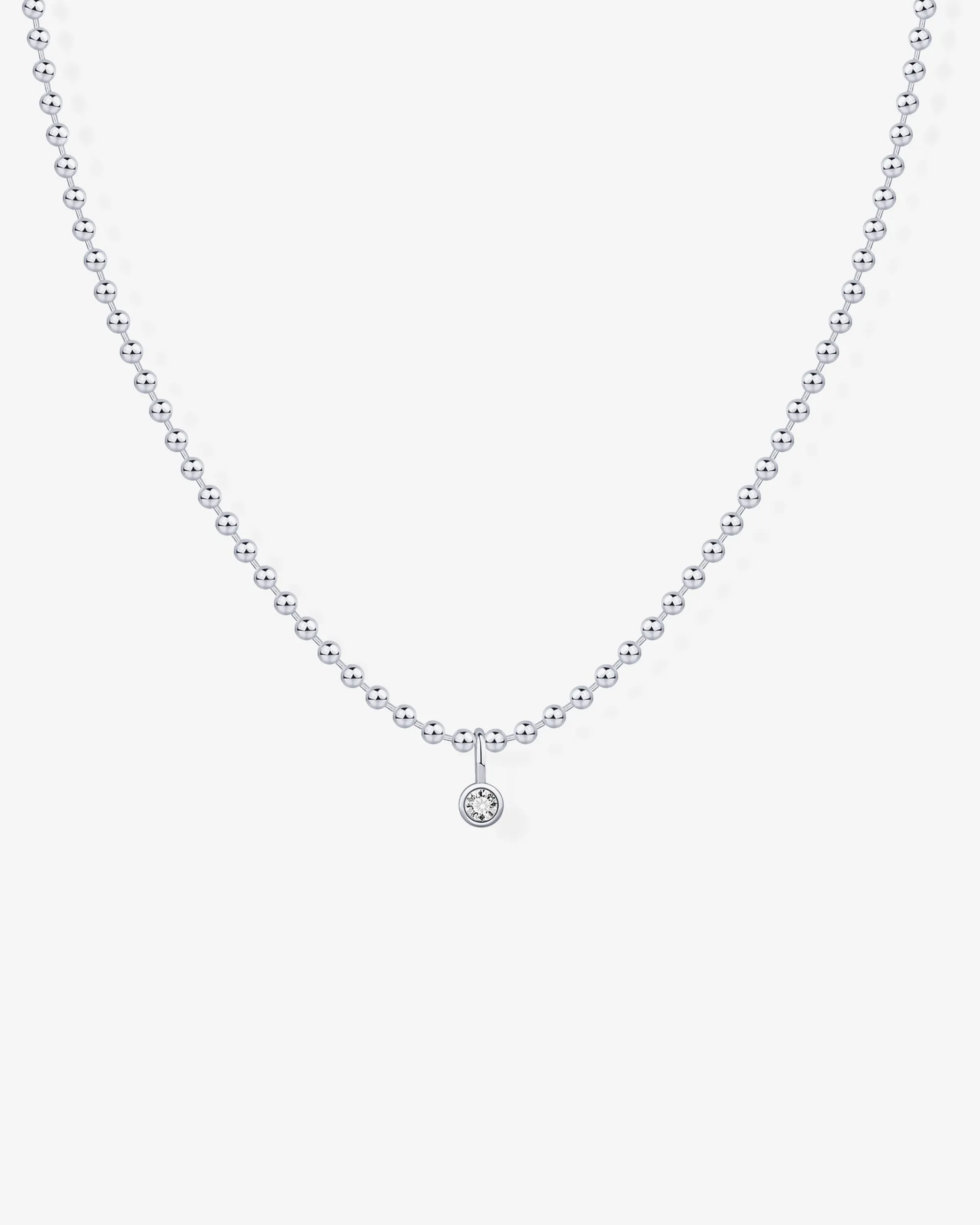 Beaded Chain Solitaire Pendant