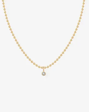 Beaded Chain Solitaire Pendant