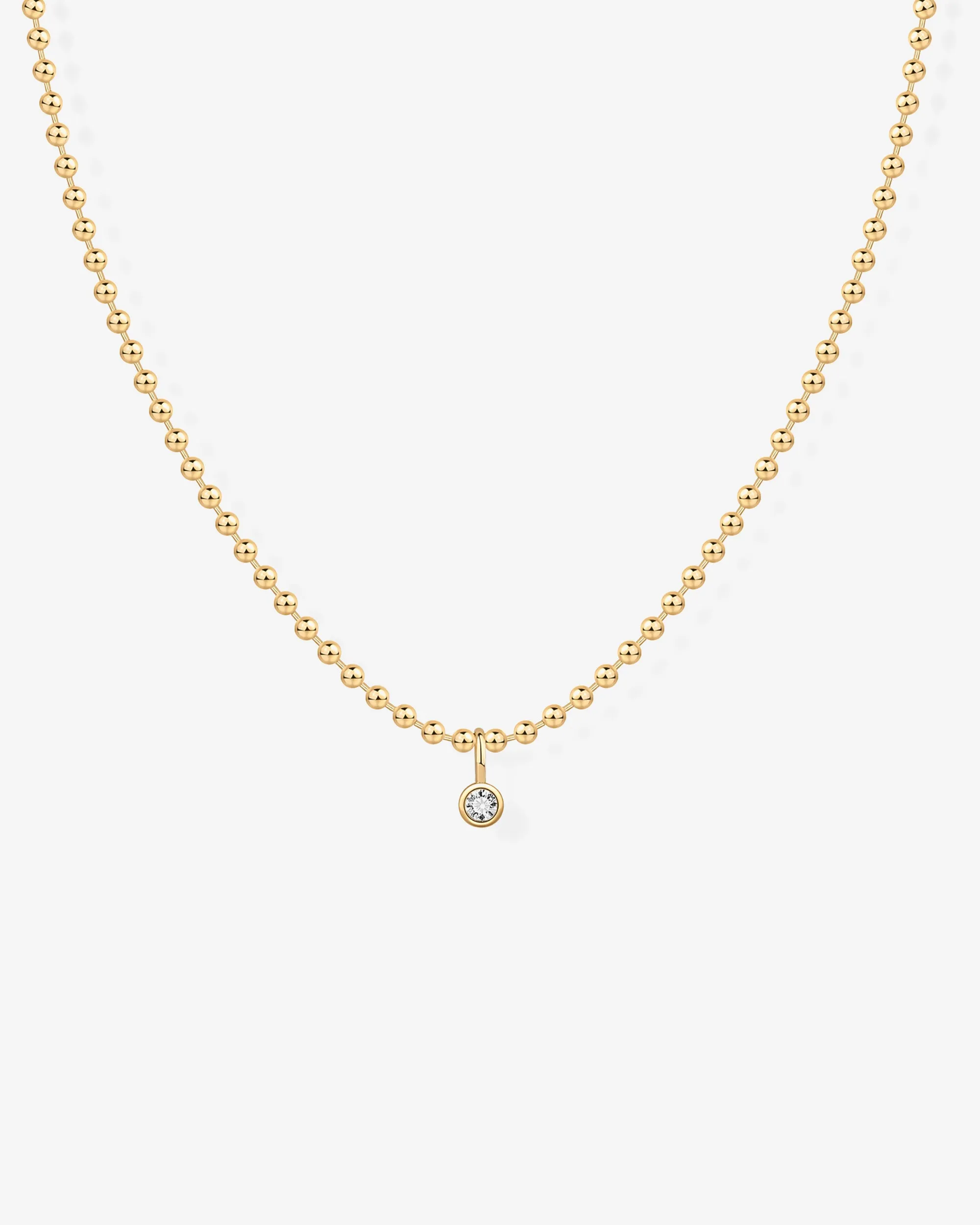 Beaded Chain Solitaire Pendant