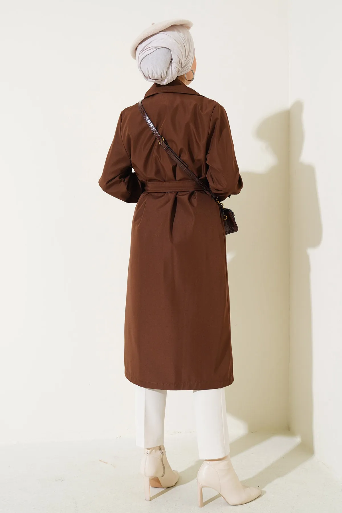 BGD Women Double-Breasted Trench Coat - Brown - Orpington