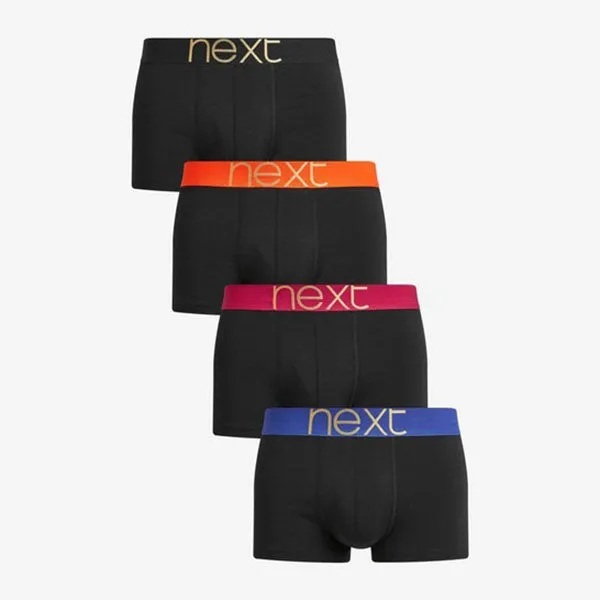 Black Bright Waisband Hipsters 4 Pack