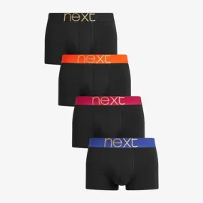 Black Bright Waisband Hipsters 4 Pack
