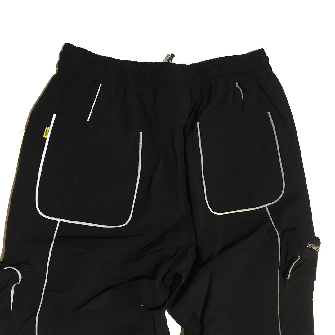 Black Reflective Cargo Pants