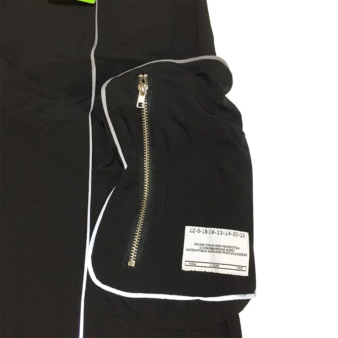 Black Reflective Cargo Pants