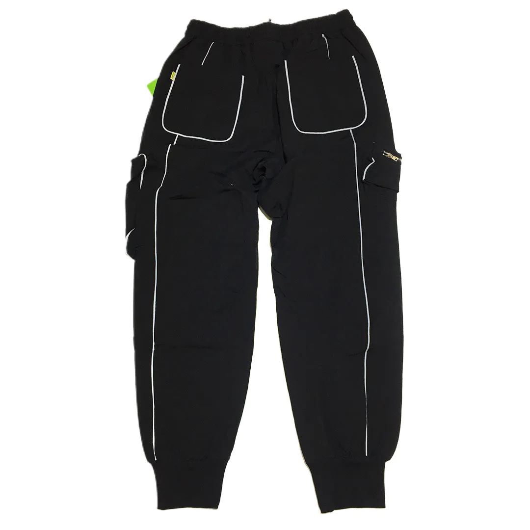 Black Reflective Cargo Pants