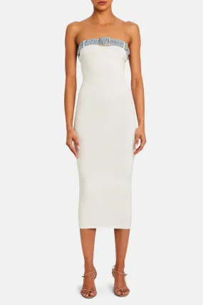 Blanche Knit Denim Dress White/Coastline