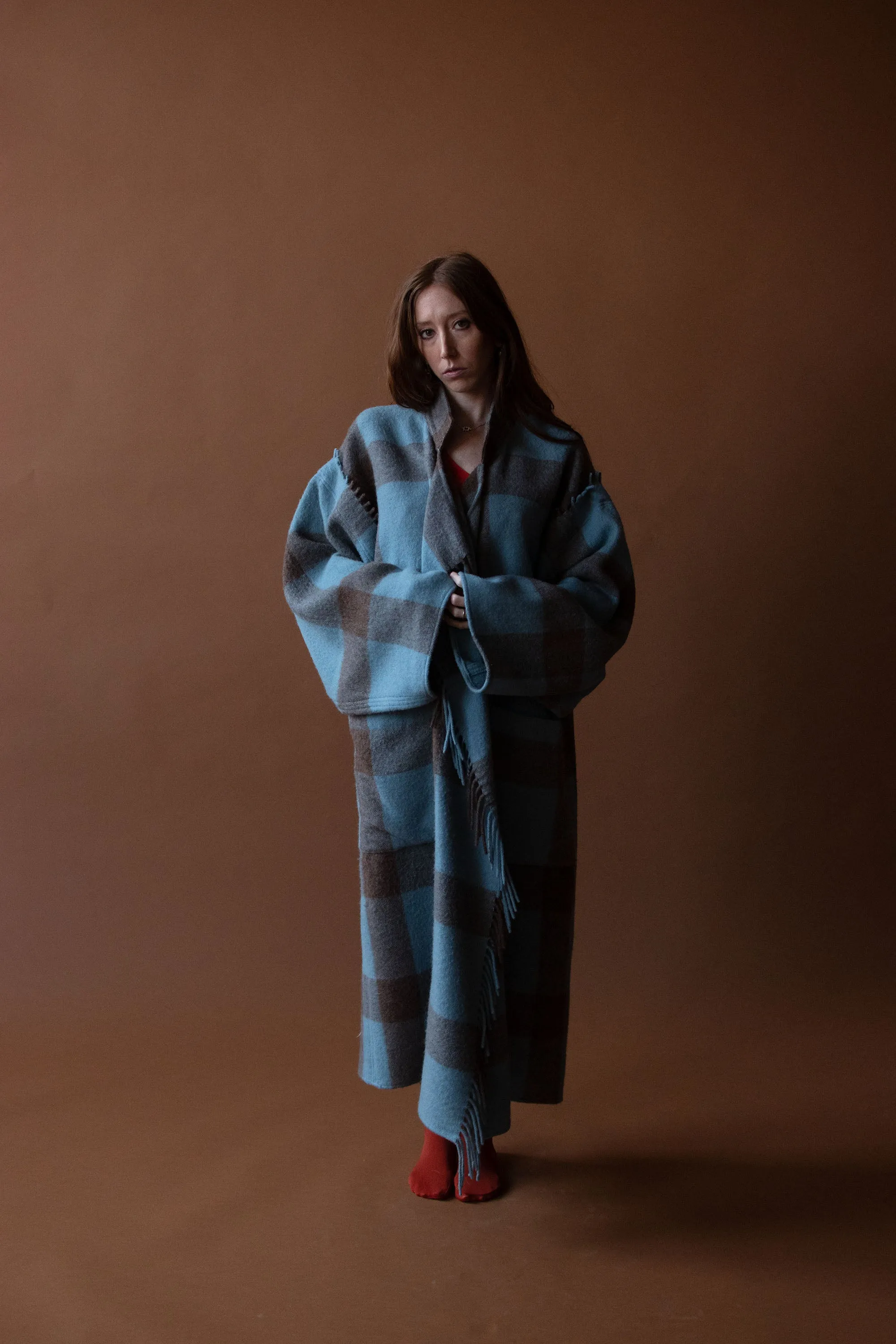 Blue Plaid Blanket Coat | Castelbejac