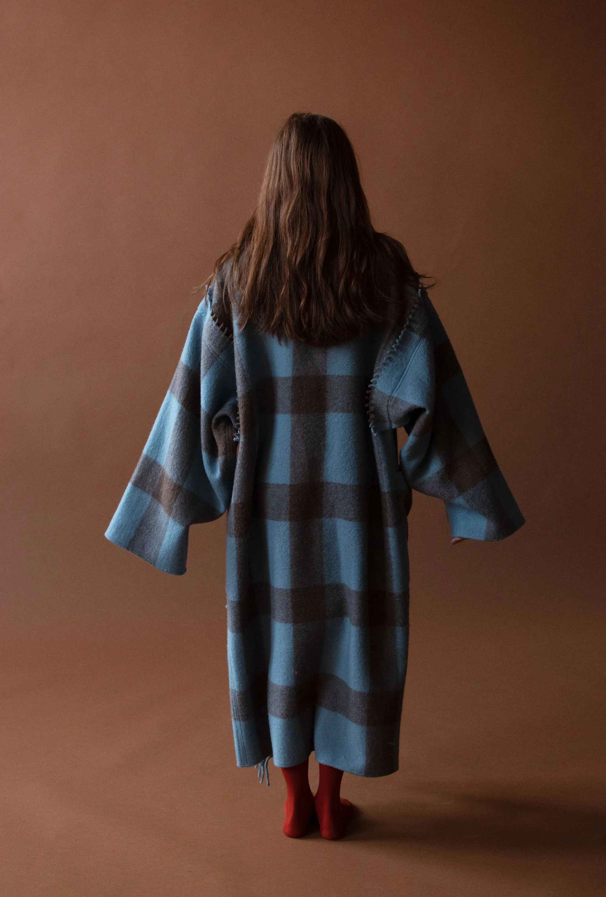 Blue Plaid Blanket Coat | Castelbejac