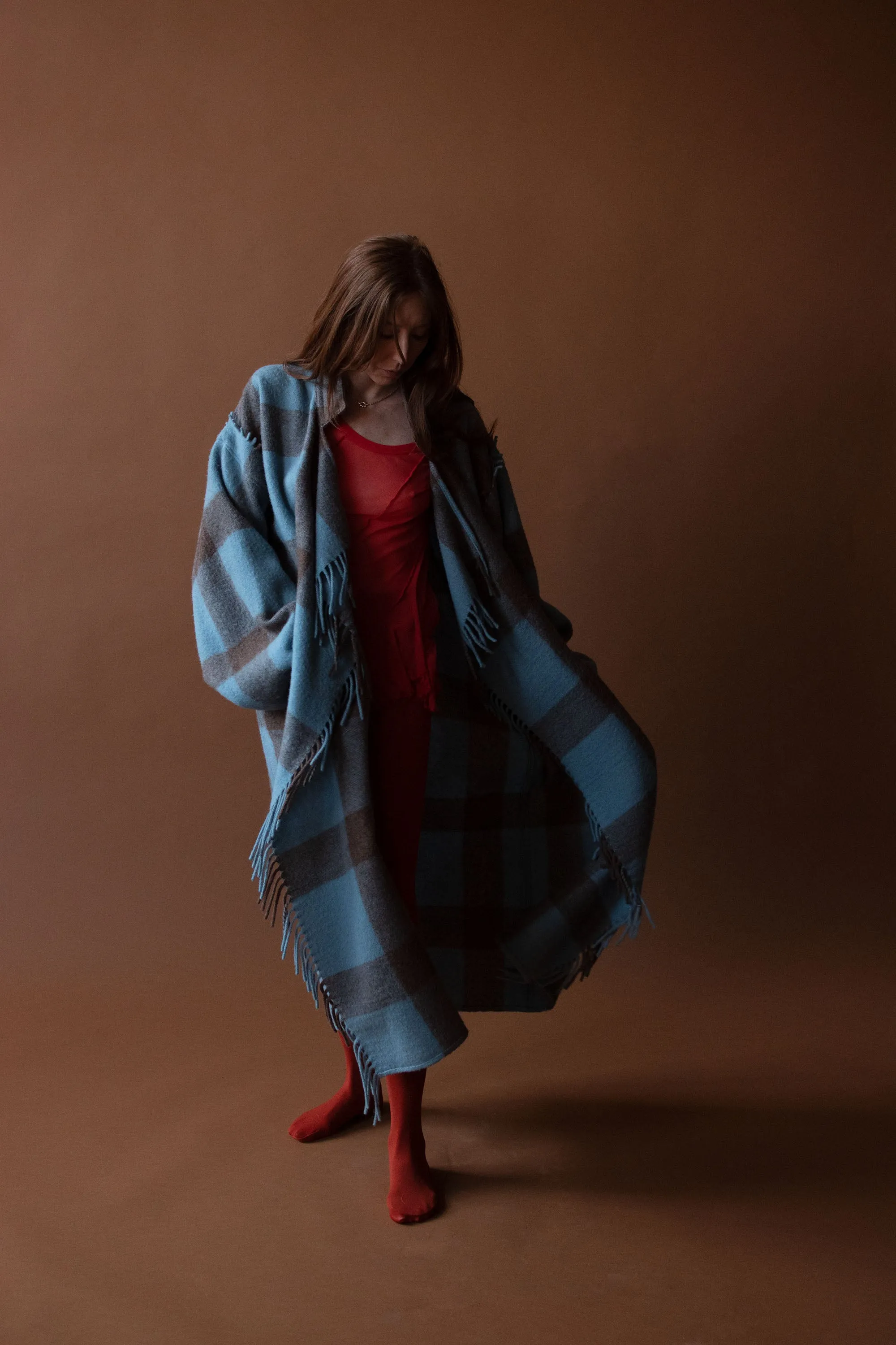 Blue Plaid Blanket Coat | Castelbejac