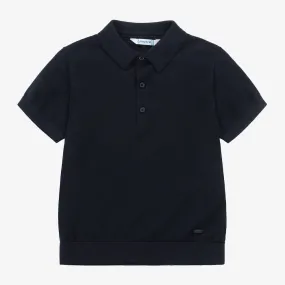 Boys Navy Knit Polo
