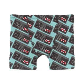 Boy's Print Bamboo Boxer Brief - Summer Sky Retro Game Controller