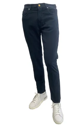 BRIGLIA 1949 - STEVE Navy Brushed Cotton Stretch Moleskin Feel Jeans 424507 511