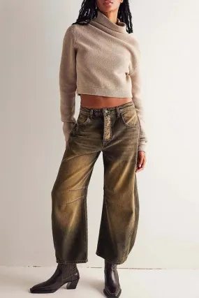 Brown Barrel Jeans