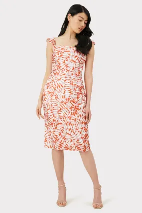 Brushstroke Print On Silk Twill Dayna Dress