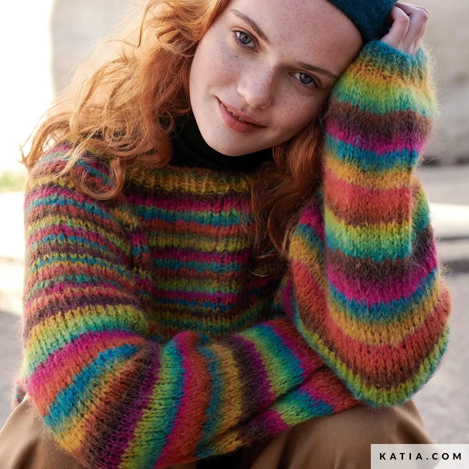 Bunter Strickpullover mit Reiki Wolle stricken