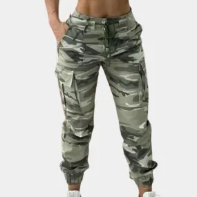 Camouflage cargo-bukser til kvinder