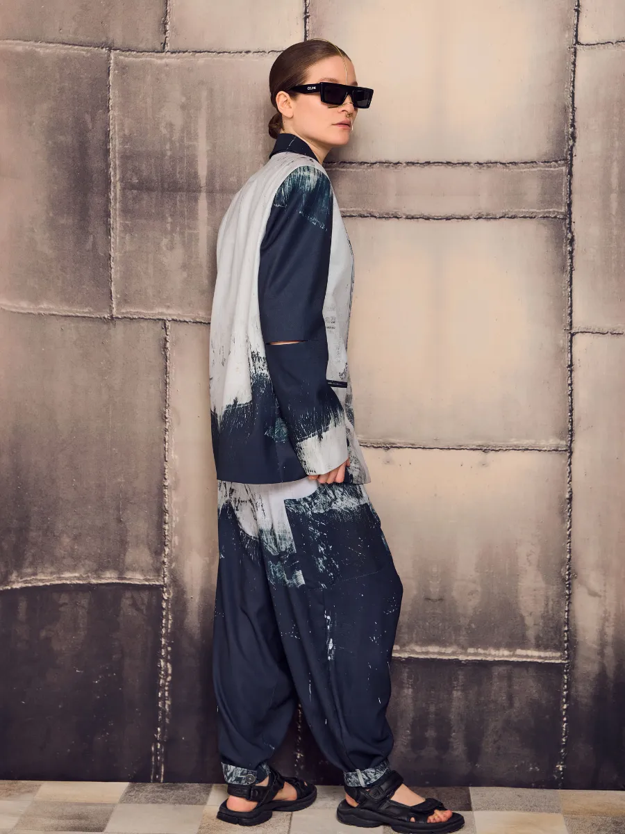 Cargo Pants - Dark B&W Brushstroke