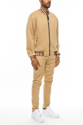 Checkered Detail Track Jacket Set | BespokeBrothers®