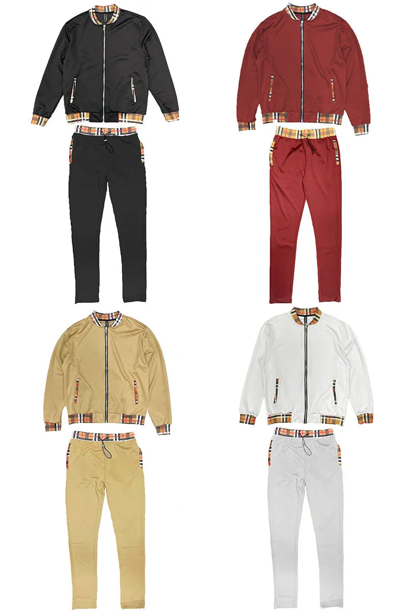 Checkered Detail Track Jacket Set | BespokeBrothers®