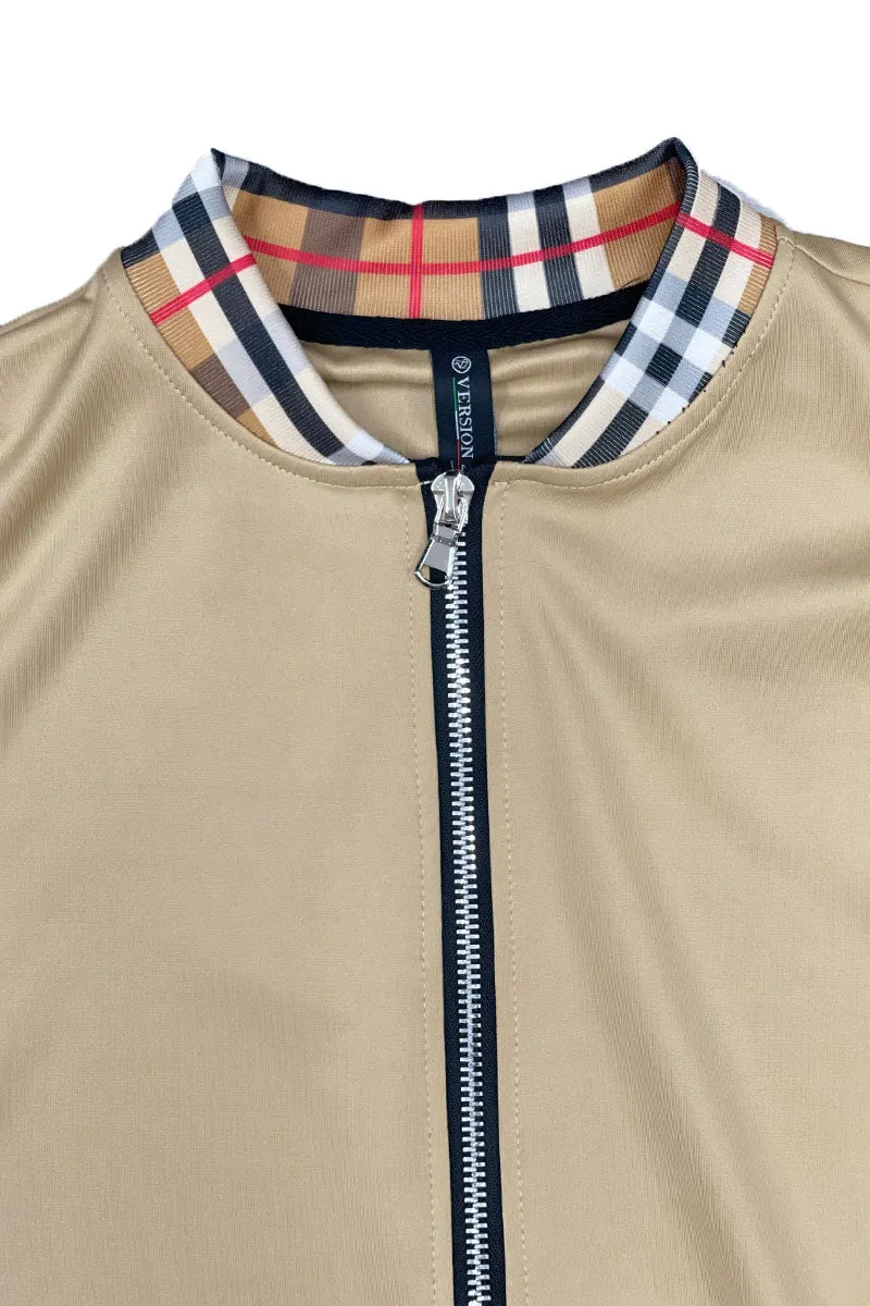 Checkered Detail Track Jacket Set | BespokeBrothers®