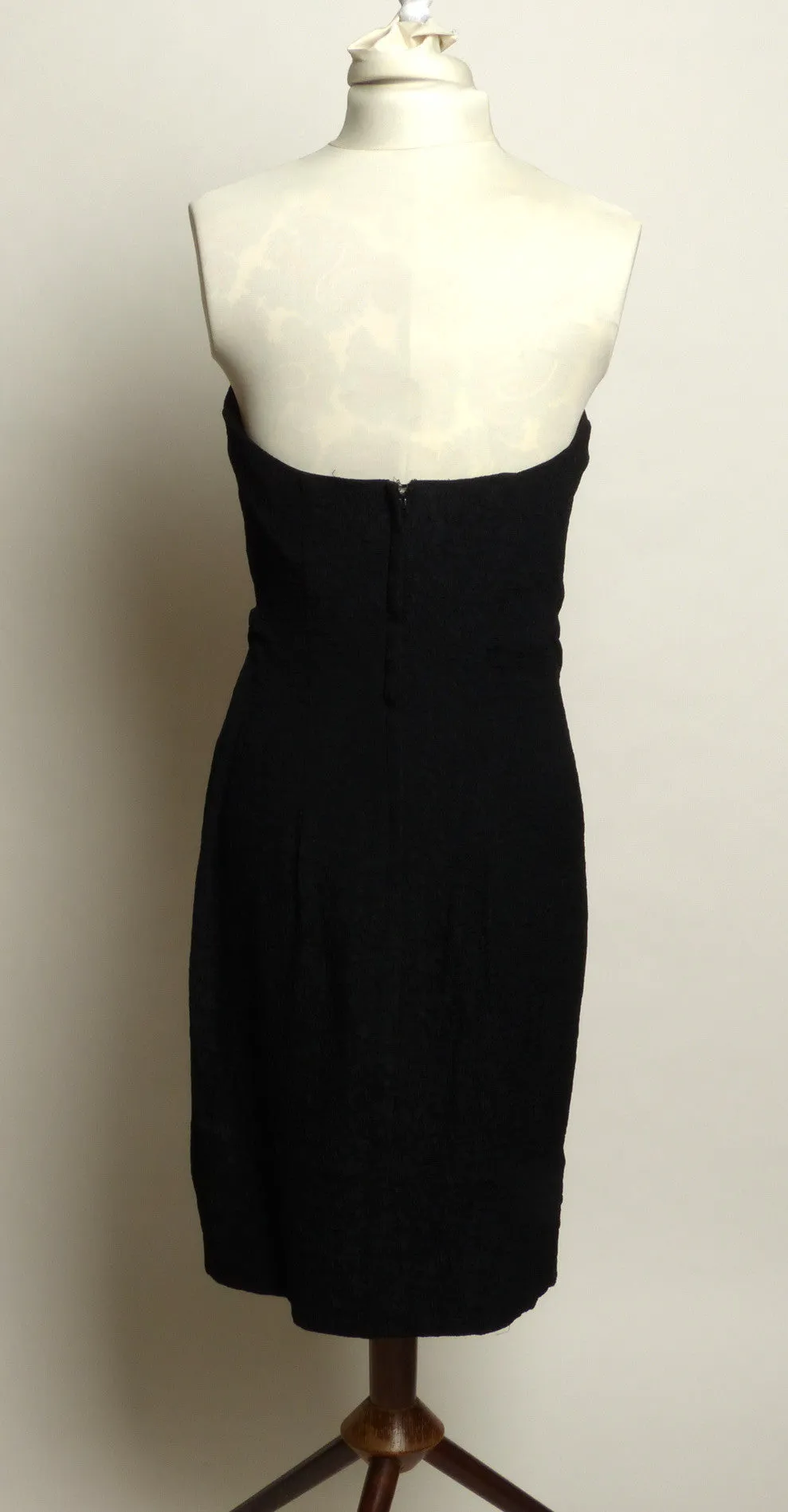 Circa 1970s BB Collections Black Dress with Rhinestone Buckle