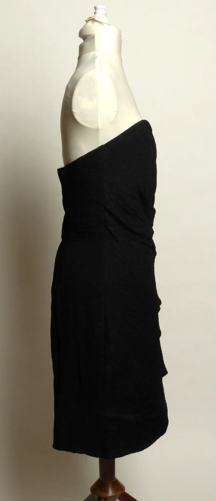 Circa 1970s BB Collections Black Dress with Rhinestone Buckle