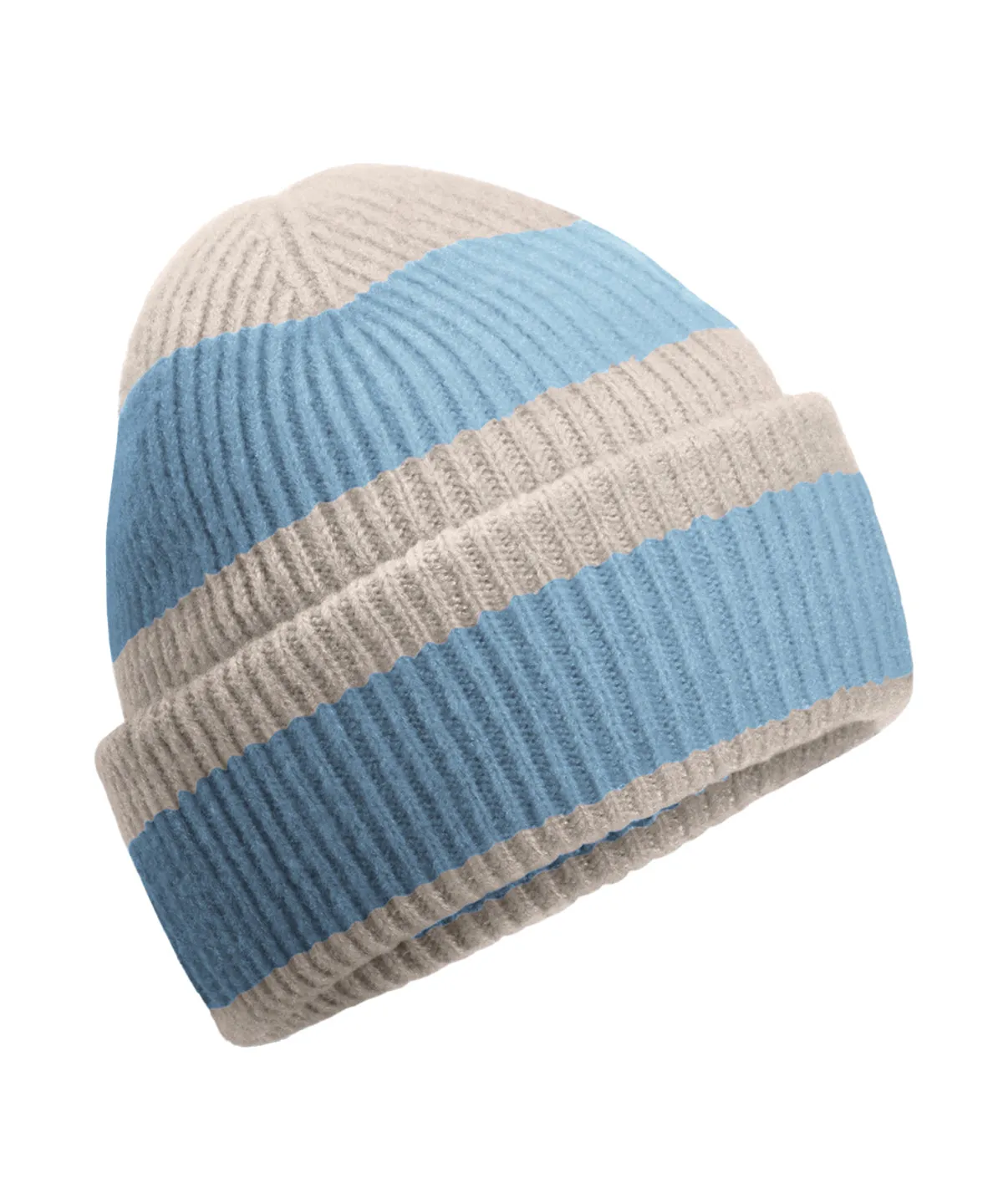 Colour block beanie | Natural Stone/Dusty Blue