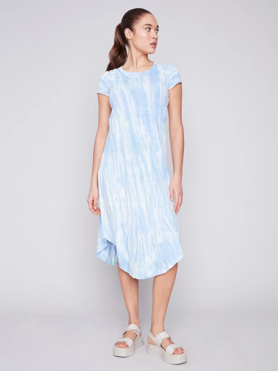 Cotton Slub Dress w/Short Sleeves