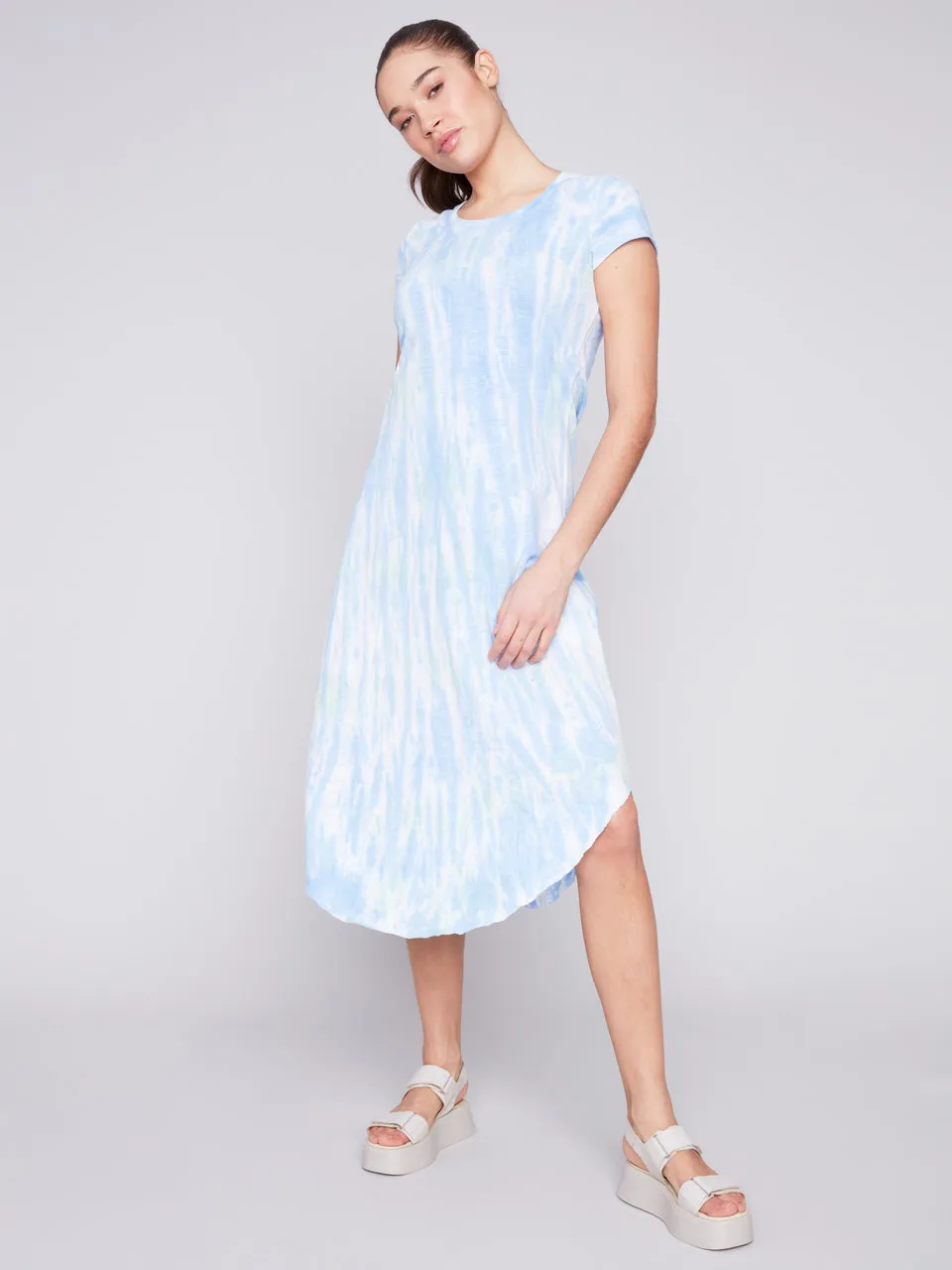 Cotton Slub Dress w/Short Sleeves